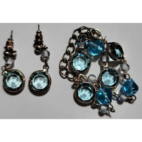 Madison and MAX Bracelet and Earrings Set Blues Silver 90s‎ Vintage - Picture 4 of 16